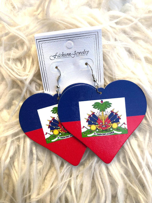 Haiti Flag Earrings