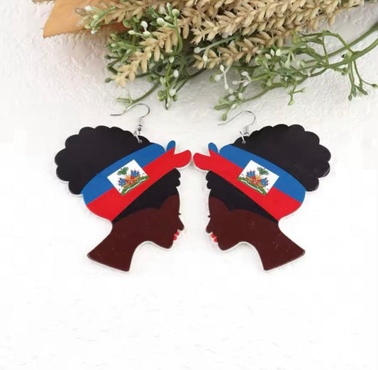 Haitian Queen Silhouette Earrings